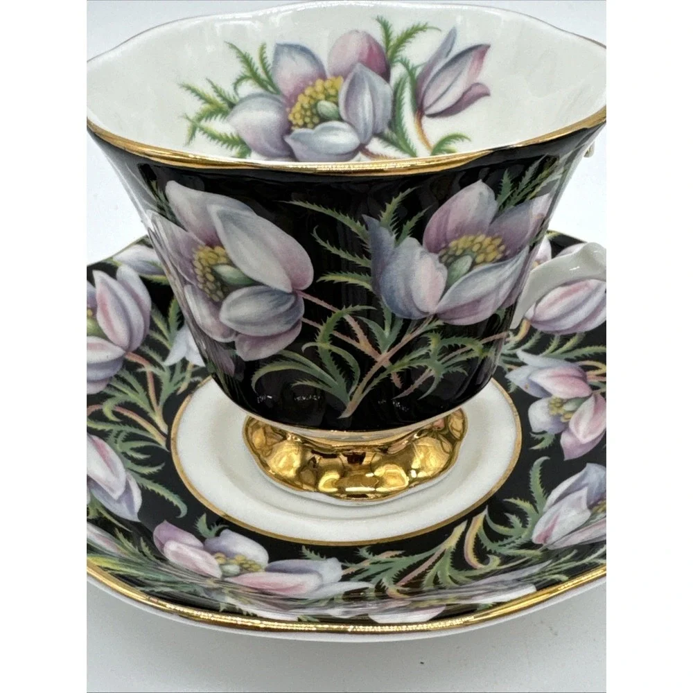 Vintage Royal Abert Provincial Flower Prairie Crocus Fine Bone‎ Teacup & Saucer
